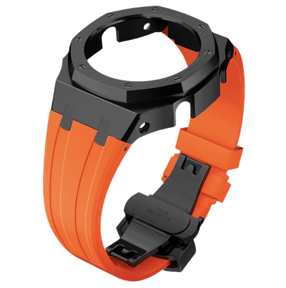 Orange Rubber and Black Steel Band