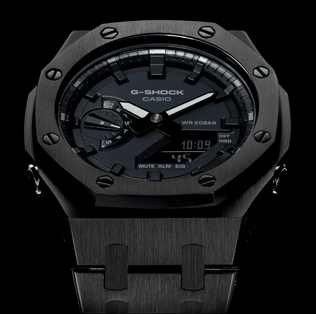Full Black Steel G-Shock Mod - G-TUNE