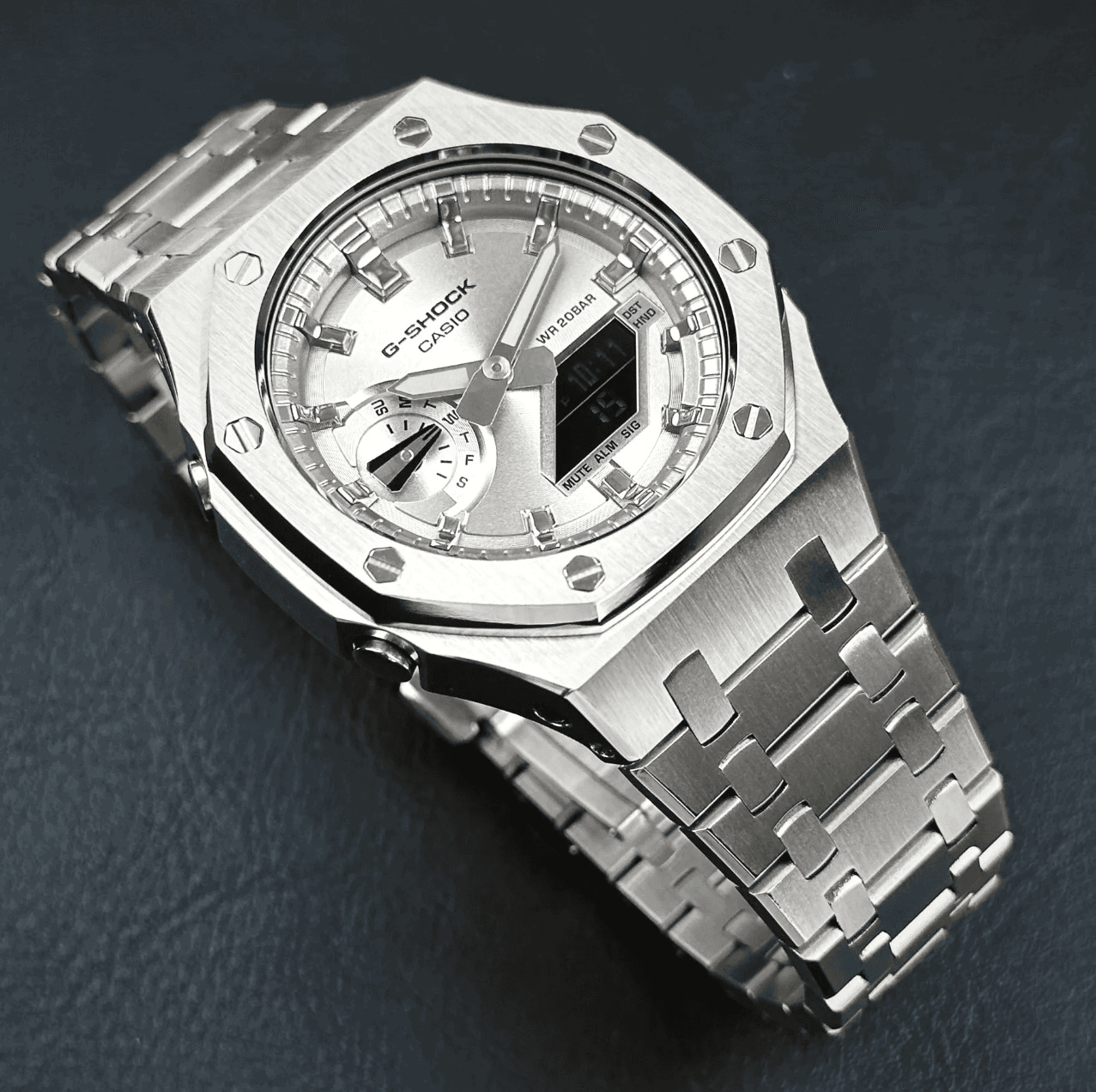 Full Silver G-Shock Mod - G-TUNE