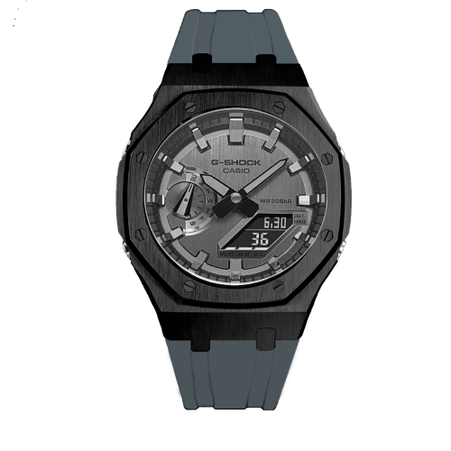 Premium Black & Silver Steel G-Shock Mod