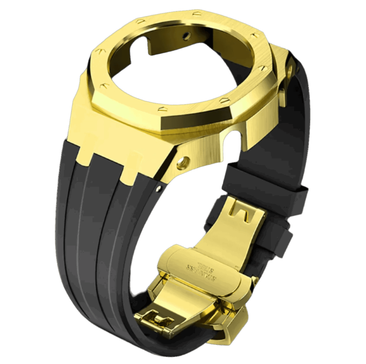 Black Rubber and Gold Steel Band - G-TUNE