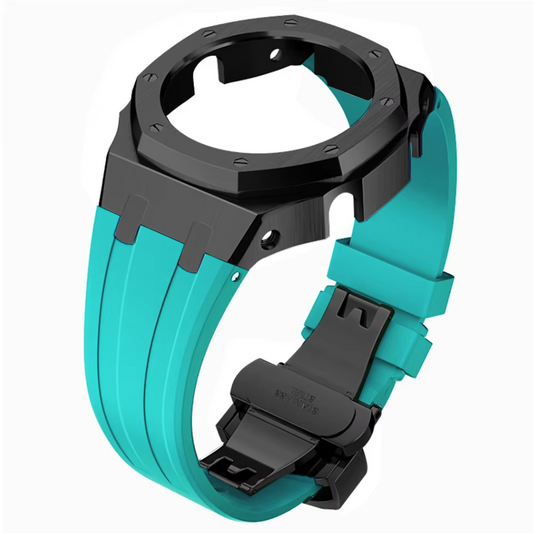 Teal Rubber and Black Steel Band