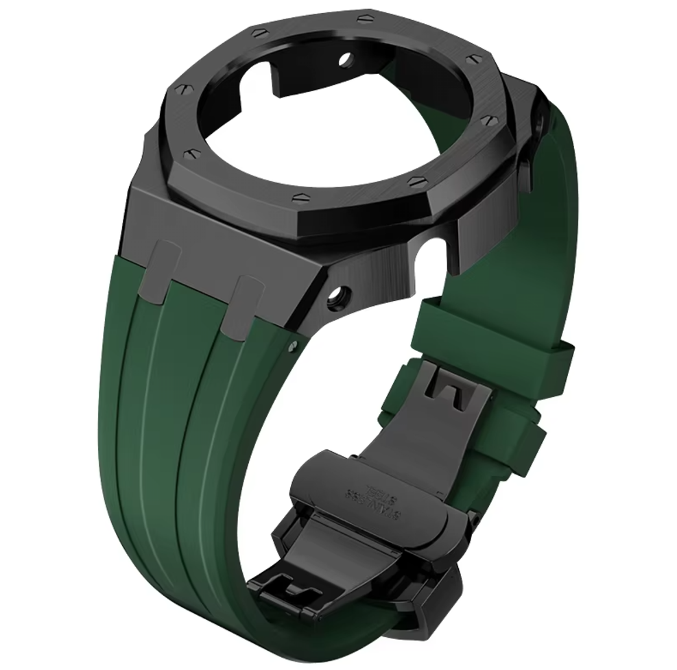 Green Rubber and Black Steel Band