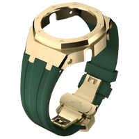 Green Rubber and Gold Steel Band - G-TUNE