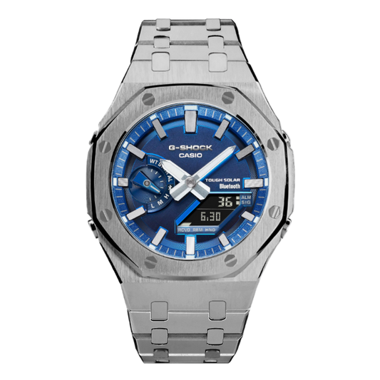 [Exclusive] Premium Blue & Silver Solar G-Shock Mod