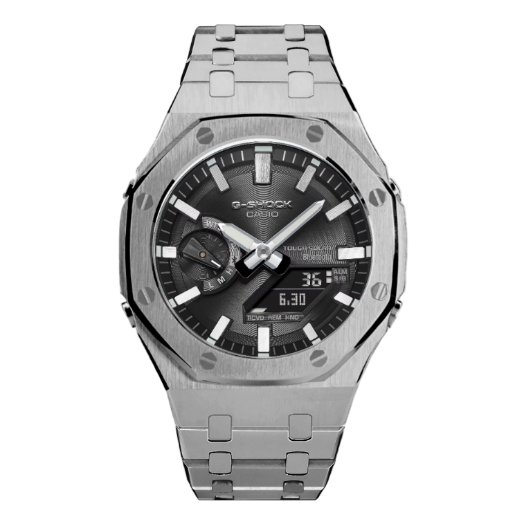 [Exclusive] Premium Black & Silver Solar G-Shock Mod