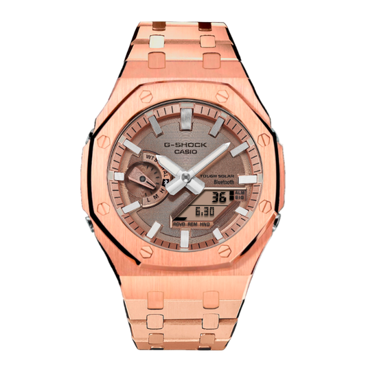 [Exclusive] Premium Steel RoseGold Solar G-Shock Mod
