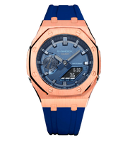 Luxury G-Shock Mod Blue & Rosegold + Dial ring