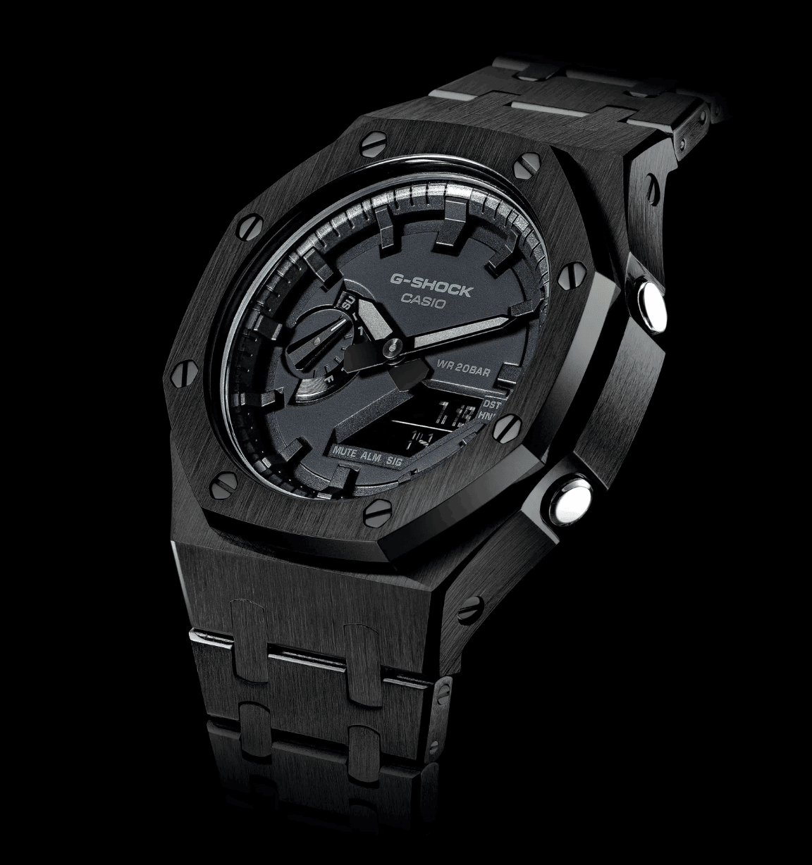 Full Black Steel G-Shock Mod - G-TUNE