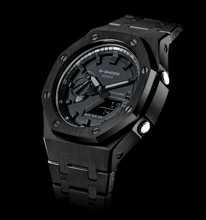 Full Black Steel G-Shock Mod - G-TUNE