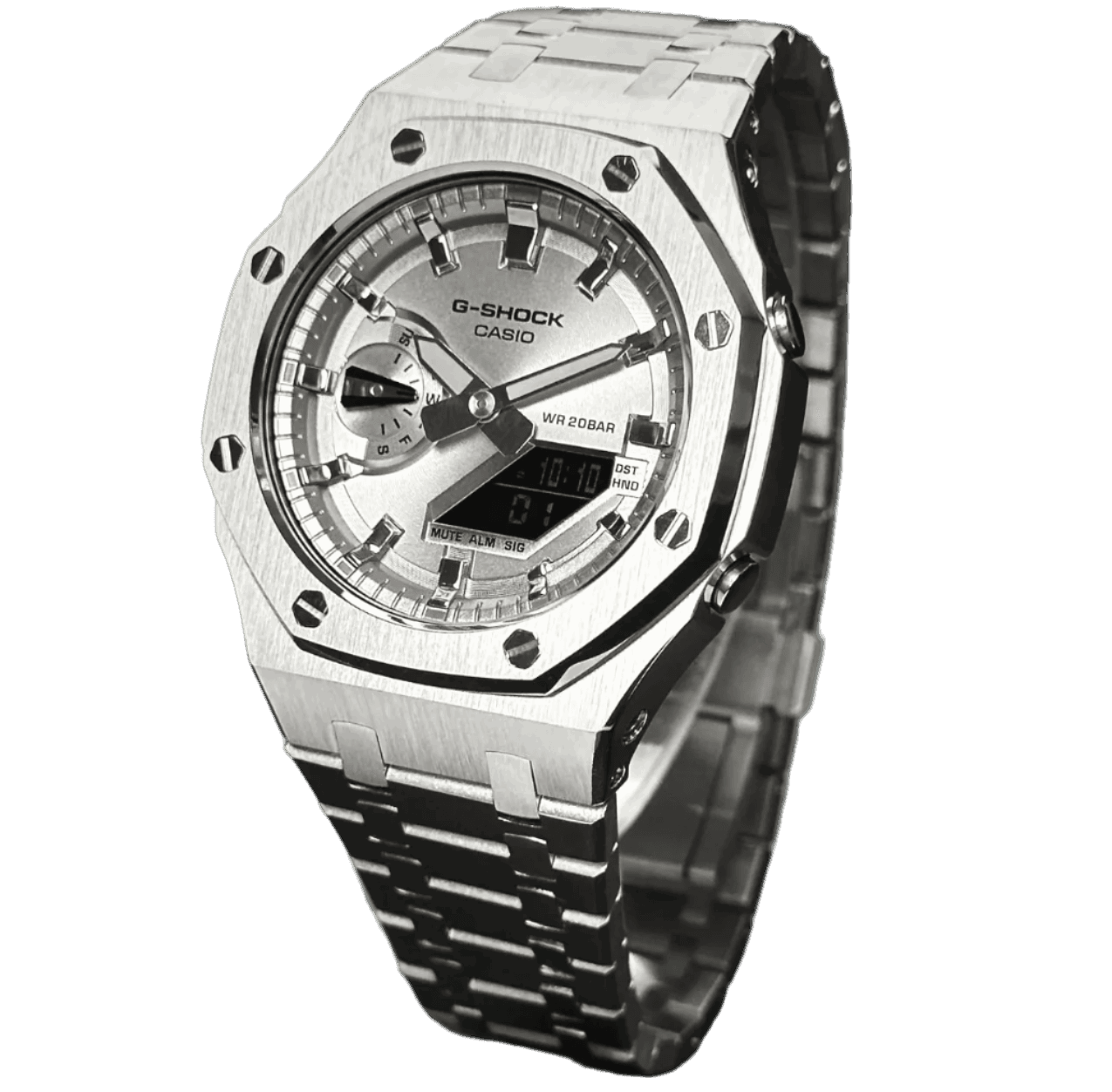Full Silver G-Shock Mod - G-TUNE