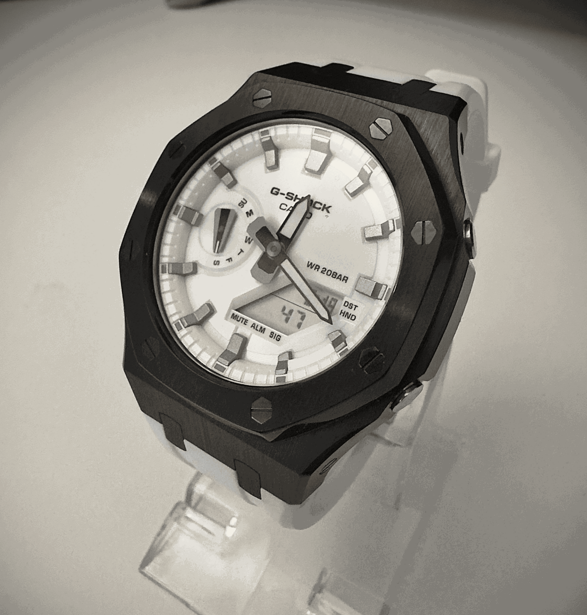 White & Black G-Shock Mod - G-TUNE