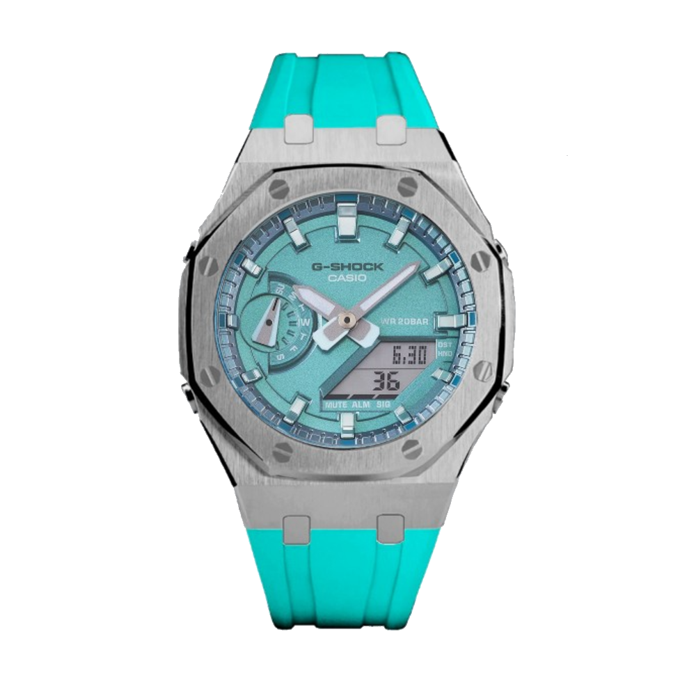 Silver & Teal G-Shock Mod (40mm)