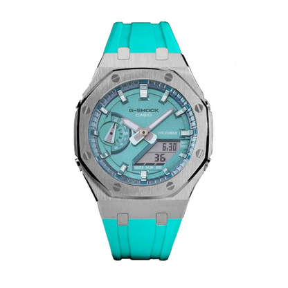 Silver & Teal G-Shock Mod (40mm)