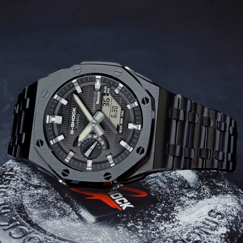 [Exclusive] Black Waffle Steel Solar G-Shock Mod