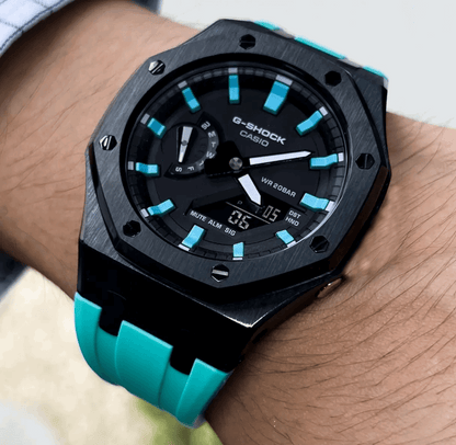 Black & Teal G-Shock Mod - G-TUNE