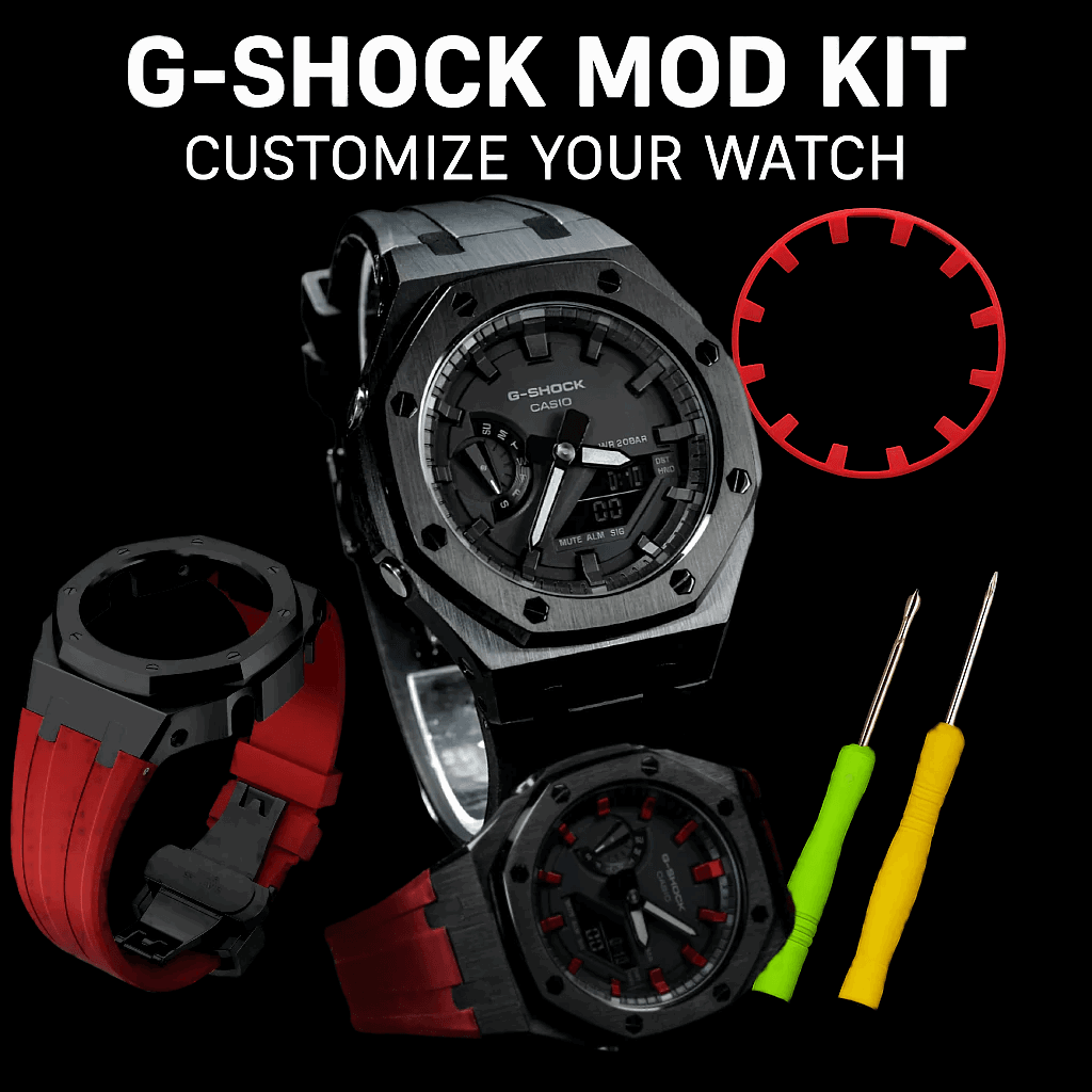 G-TUNE Black & Red G-Shock Mod Kit Black & Red G-Shock Mod Kit
