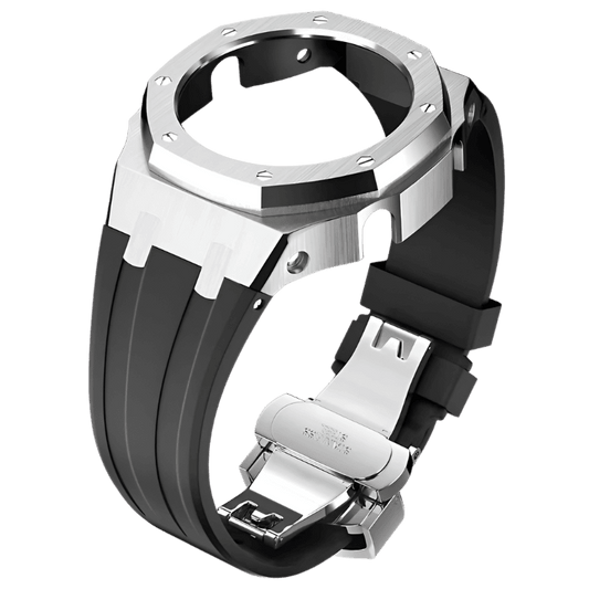 G-TUNE Black & Silver Bands for Watch Bands for Watch
