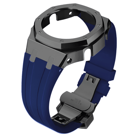 G-TUNE Blue & Black Blue Rubber and Black Steel Band Blue Rubber and Black Steel Band