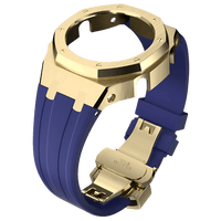 G-TUNE Blue & Blue Blue Rubber and Gold Steel Band Blue Rubber and Gold Steel Band