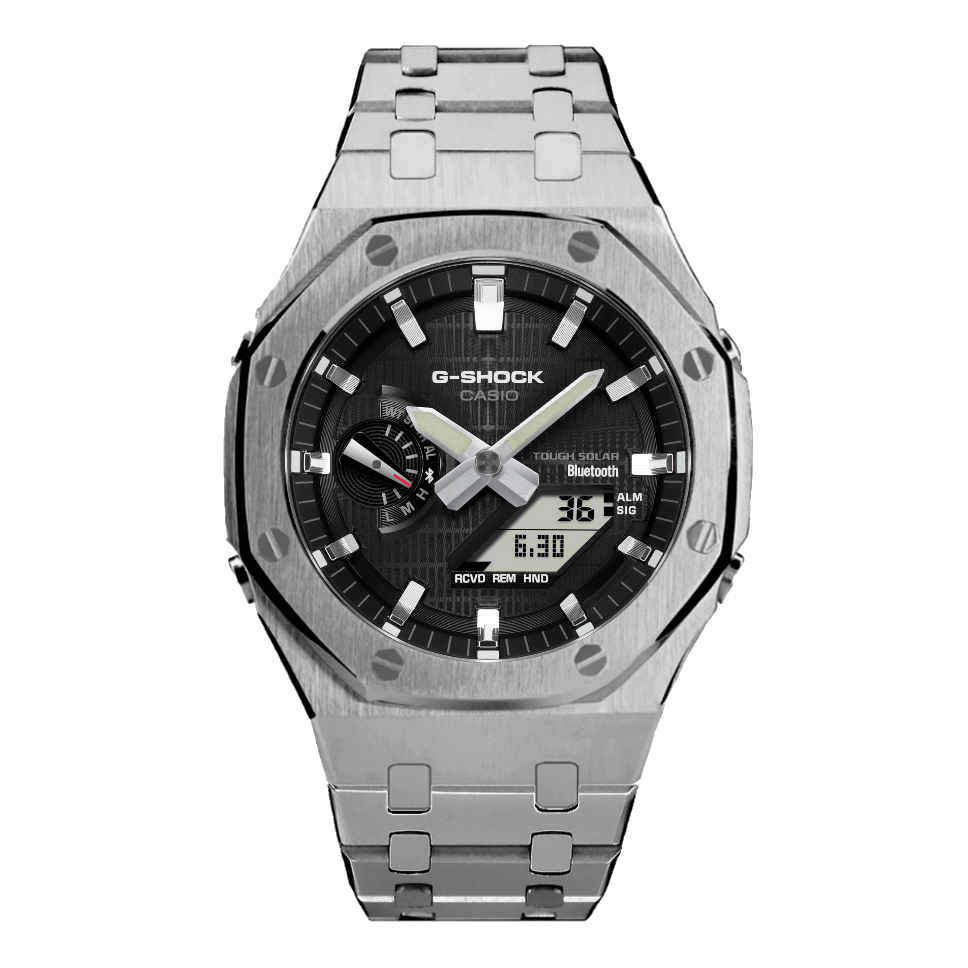 G-TUNE [Exclusive] Black Waffle & Silver Solar G-Shock Mod [Exclusive] Black Waffle & Silver Solar G-Shock Mod