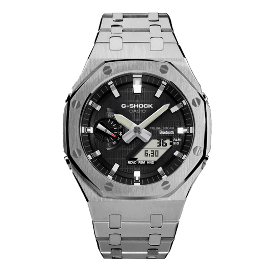 G-TUNE [Exclusive] Black Waffle & Silver Solar G-Shock Mod [Exclusive] Black Waffle & Silver Solar G-Shock Mod