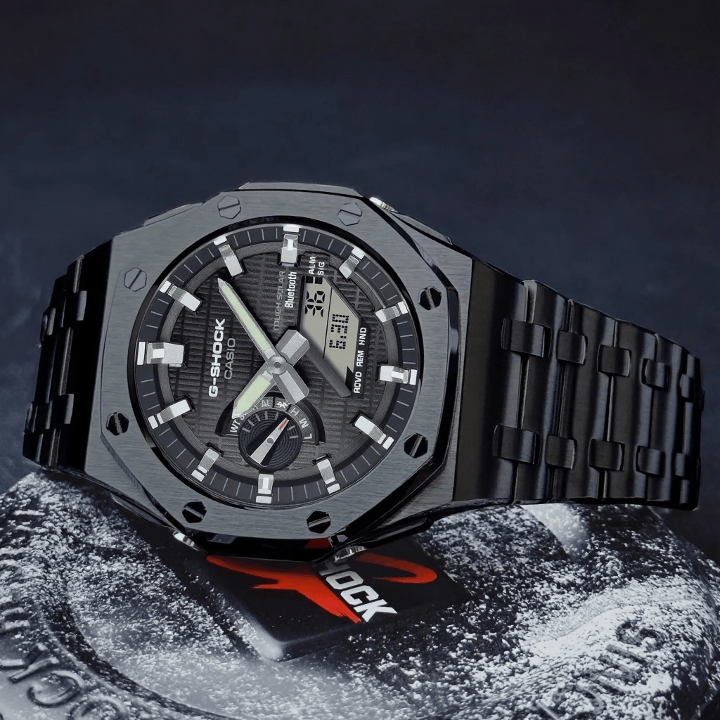 G-TUNE [Exclusive] Black Waffle Steel Solar G-Shock Mod [Exclusive] Black Waffle Steel Solar G-Shock Mod