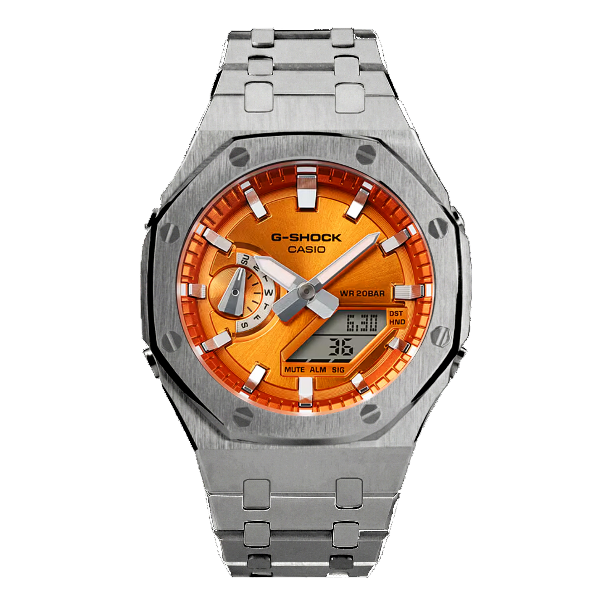 G-TUNE [Exclusive] Premium Orange & Silver G-Shock Mod [Exclusive] Premium Orange & Silver G-Shock Mod