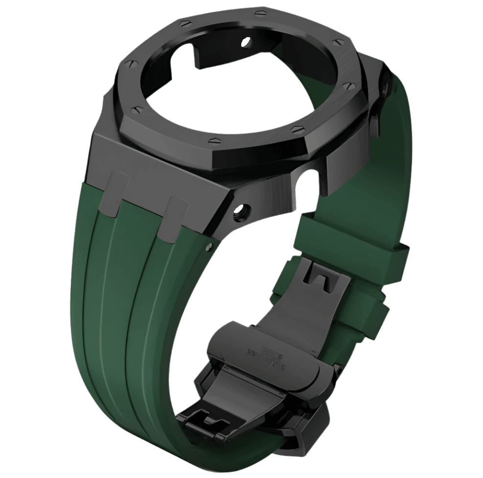G-TUNE Green & Black Green Rubber and Black Steel Band Green Rubber and Black Steel Band