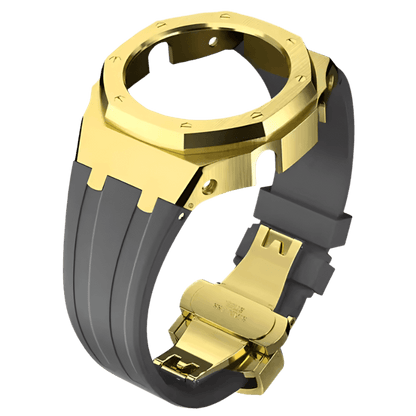 G-TUNE Grey & Gold Grey Rubber and Gold Steel Band Grey Rubber and Gold Steel Band