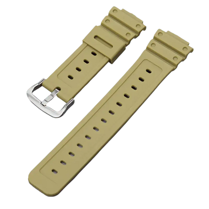 G-TUNE Khaki Silver Rubber Strap for G-Shock GA-110/DW-5600 Series Rubber Strap for G-Shock GA-110/DW-5600 Series
