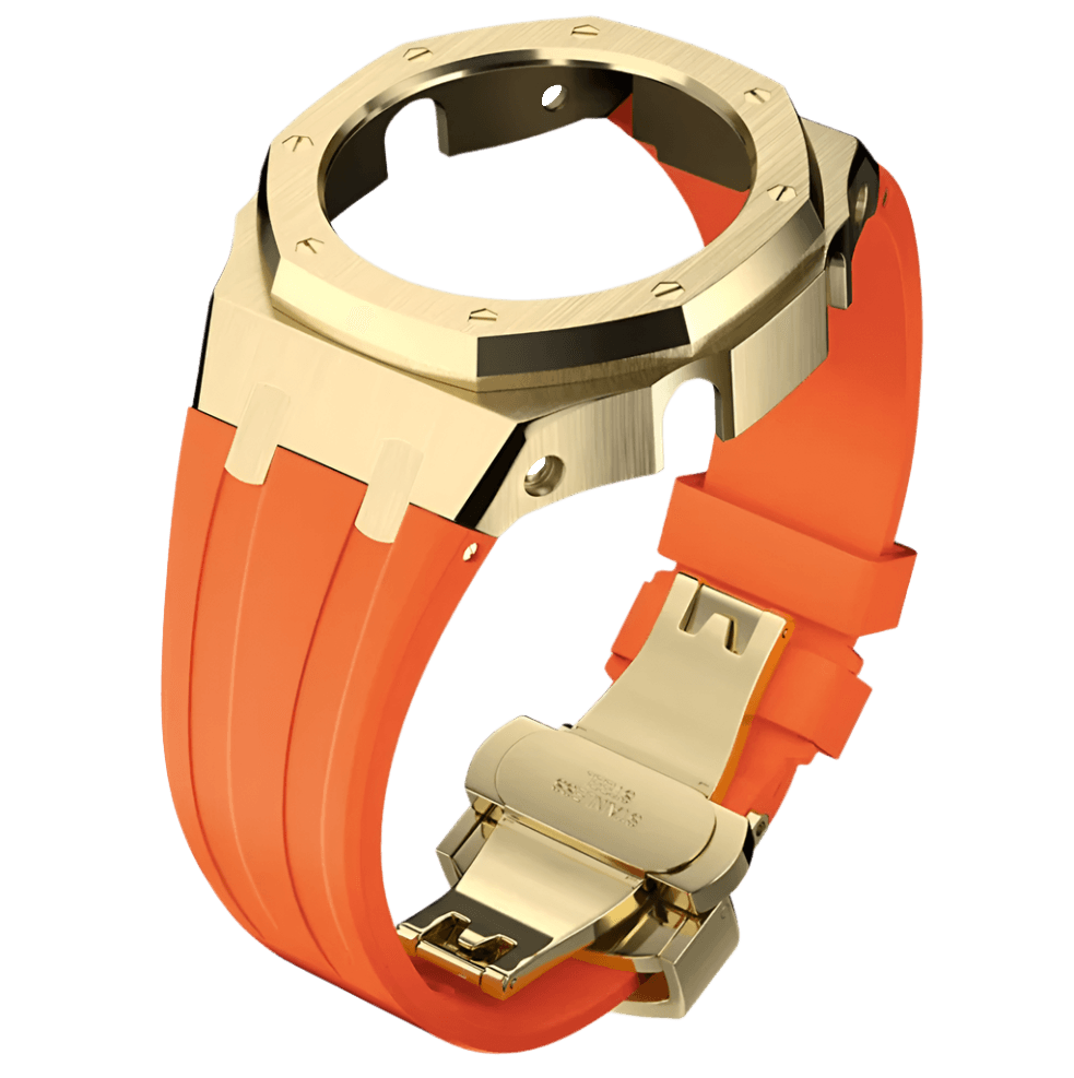 G-TUNE Orange & Gold Orange Rubber and Gold Steel Band Orange Rubber and Gold Steel Band