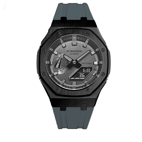 G-TUNE Premium Black & Silver Steel G-Shock Mod Premium Black & Silver Steel G-Shock Mod