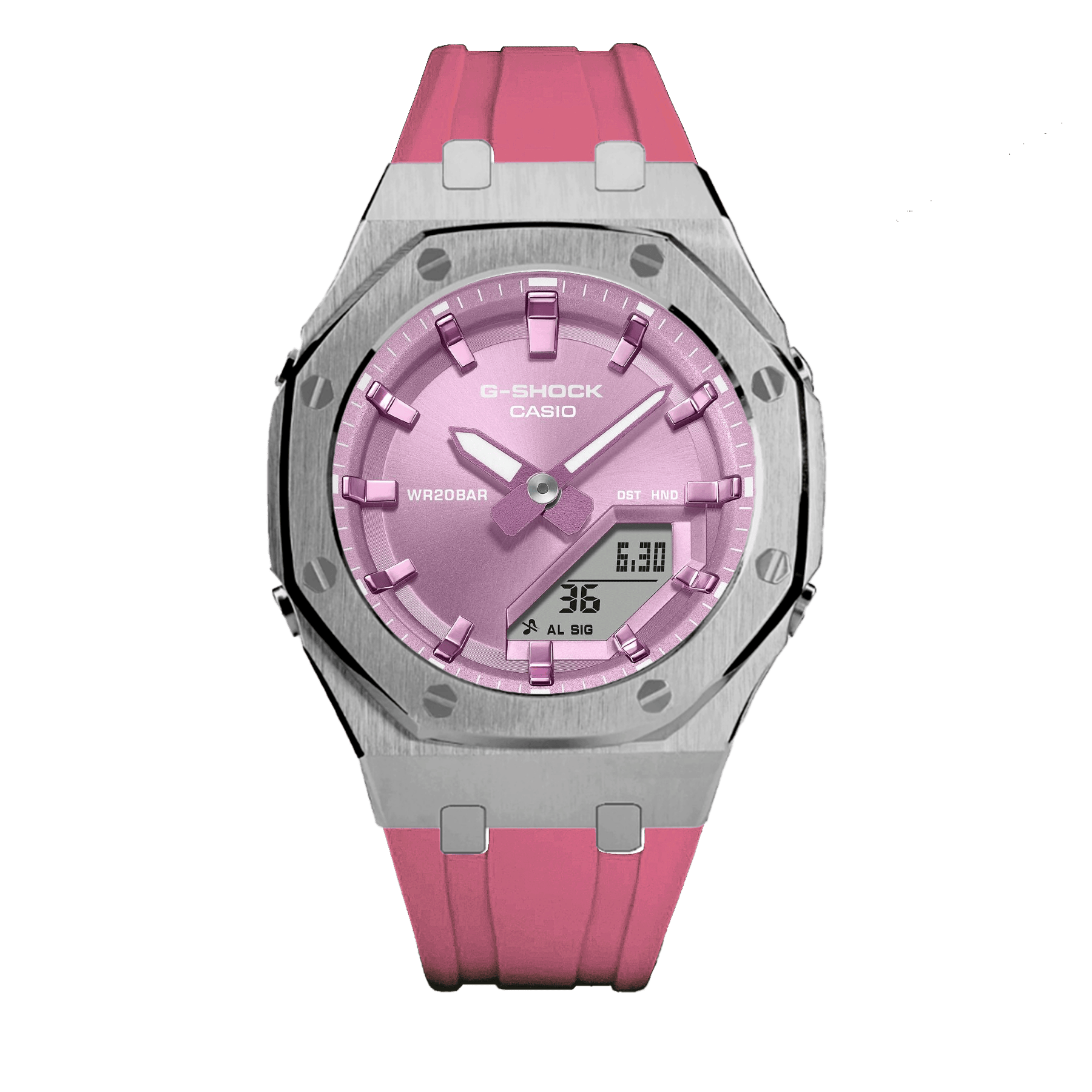 G-TUNE Premium Pink & Silver G-Shock Mod Premium Pink & Silver G-Shock Mod