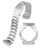 G-TUNE Silver / For GA-110 120 100 GA-100 Series Silver Stainless Steel Band GA-100 Series Silver Stainless Steel Band