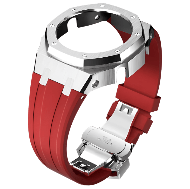 G-TUNE Silver & Red Bands for Watch Bands for Watch