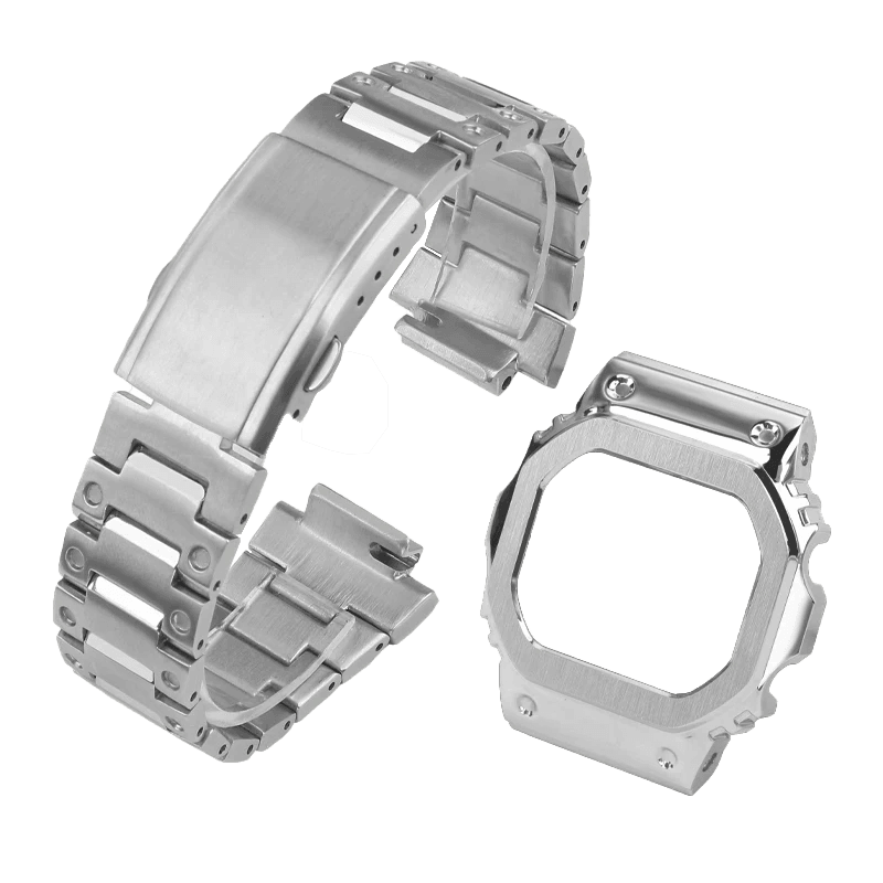 G-TUNE Silver Steel / DW5600 Full Silver Steel Square Band Full Silver Steel Square Band