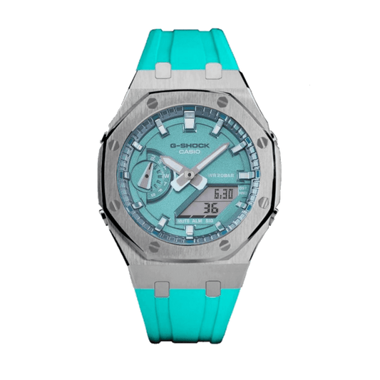 G-TUNE Silver & Teal G-Shock Mod (40mm) Silver & Teal G-Shock Mod (40mm)
