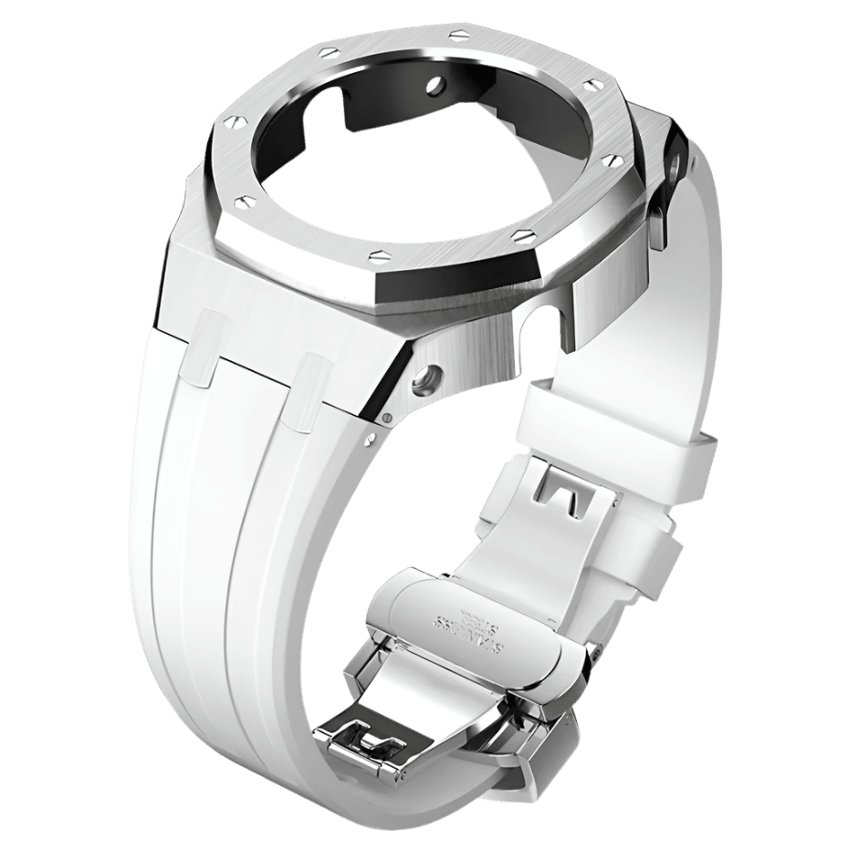 G-TUNE Silver & White Bands for Watch Bands for Watch