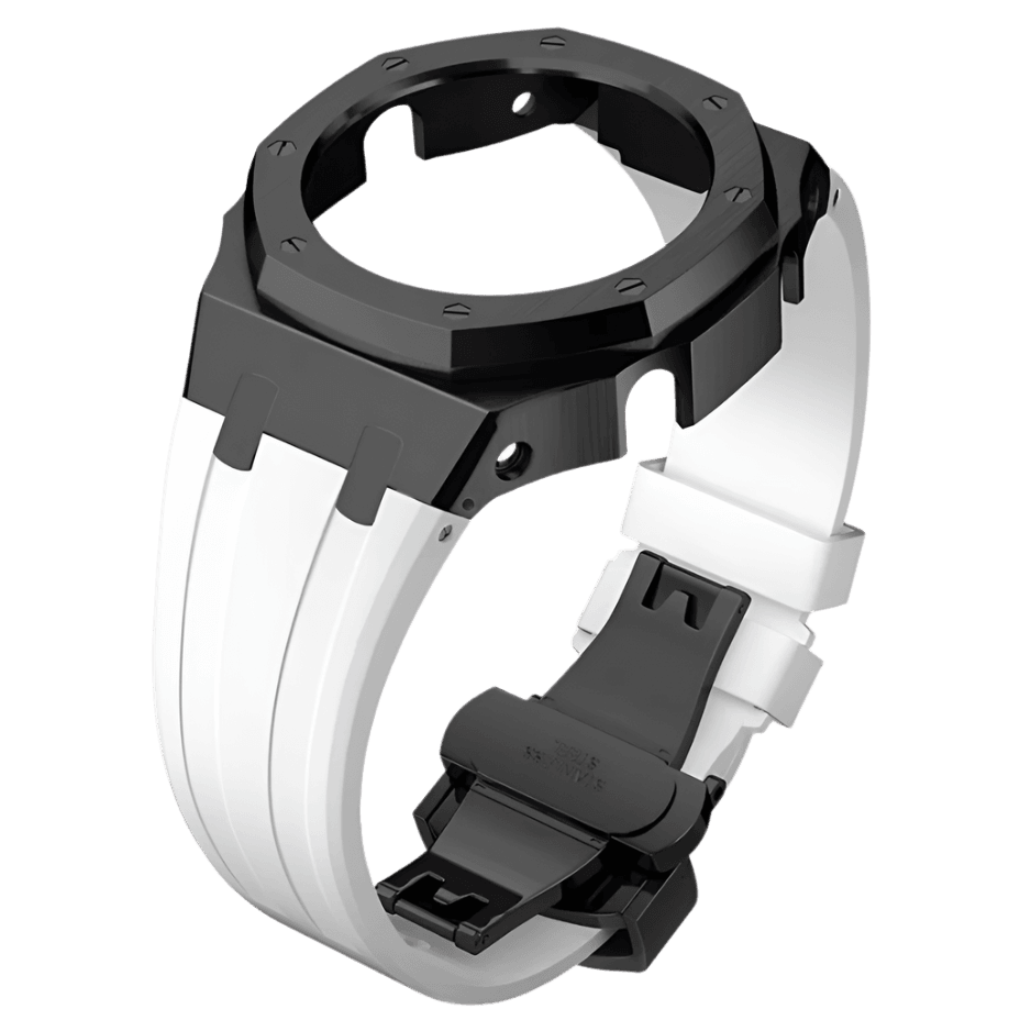 G-TUNE White & Black White Rubber and Black Steel Band White Rubber and Black Steel Band