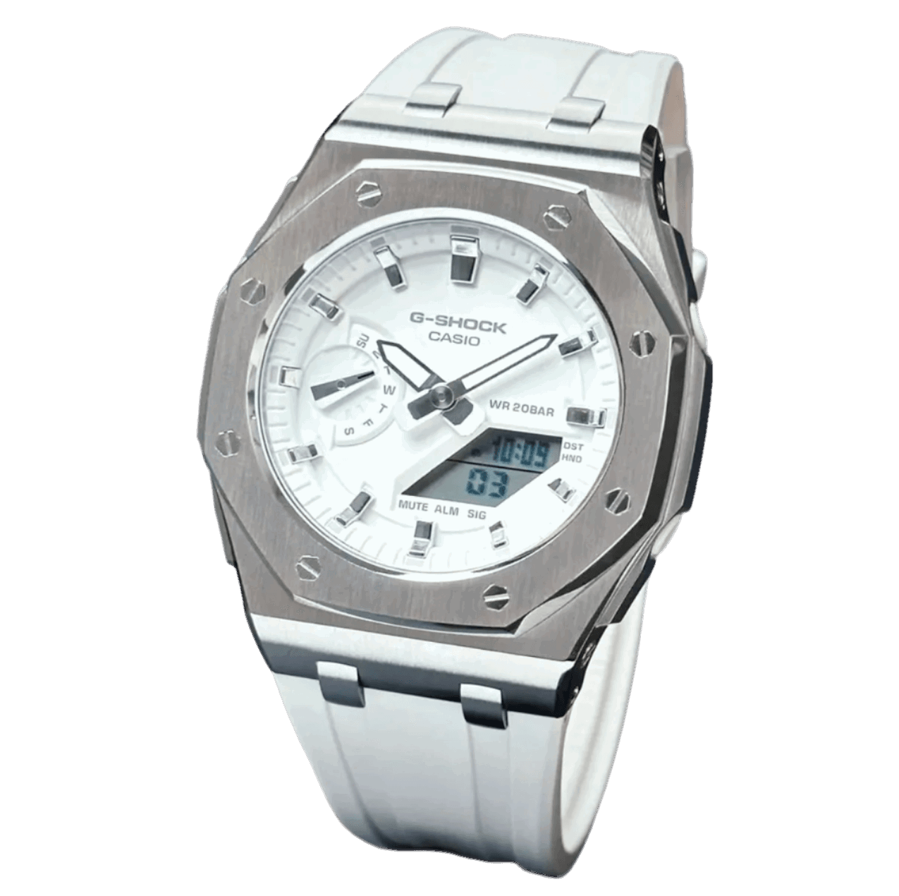 G-TUNE White & Silver G-Shock Mod White & Silver G-Shock Mod