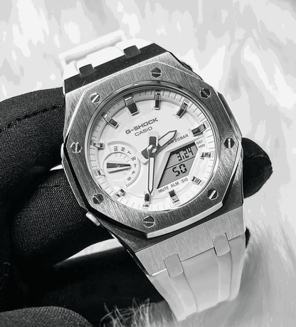 G-TUNE White & Silver G-Shock Mod White & Silver G-Shock Mod