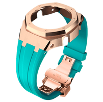 Teal Rubber and RoseGold Steel Band - G-TUNE