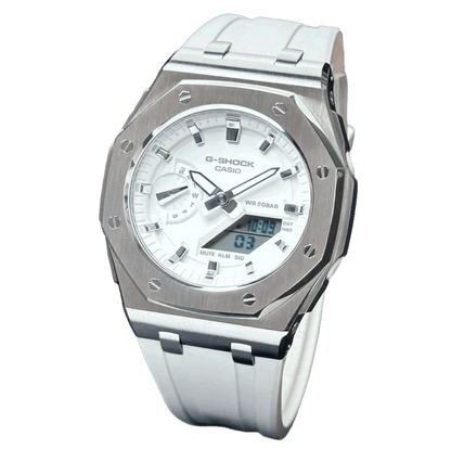 White & Silver G-Shock Mod - G-TUNE