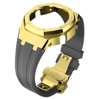 Grey Rubber and Gold Steel Band - G-TUNE